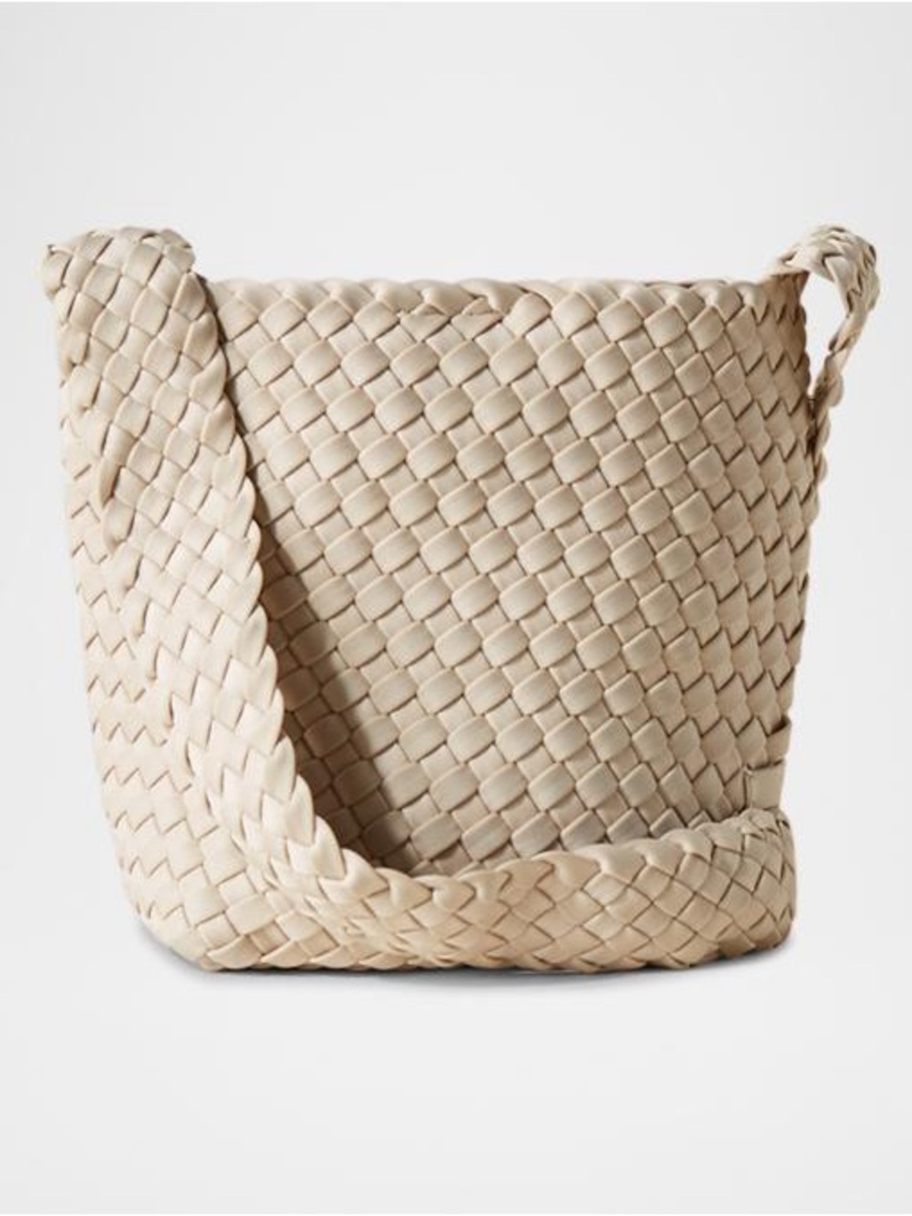 Naghedi Laguna Woven Shoulder Bag in Ecru